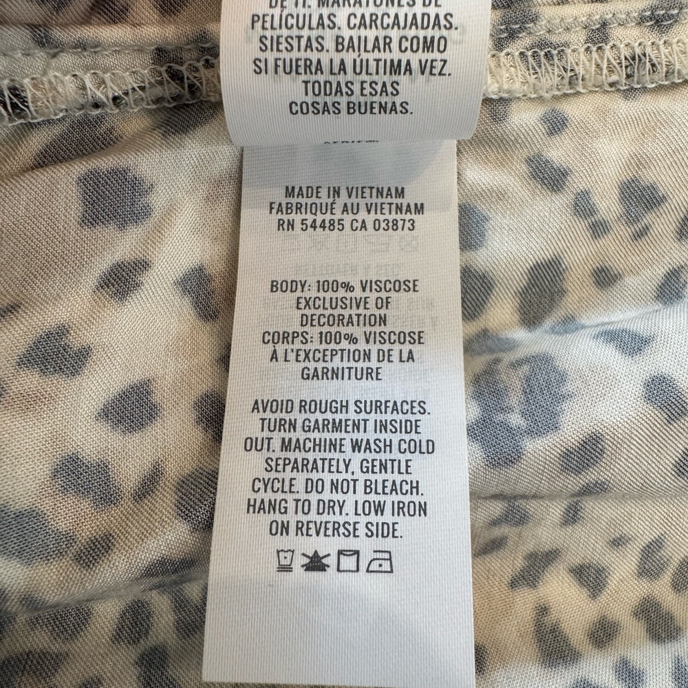 Aerie Leopard Print Midi Skirt Lace Trim Elastic Waist Size L - Picture 9 of 11
